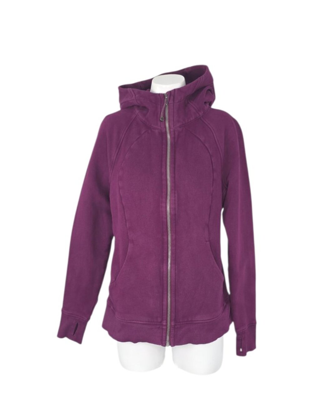 Lululemon Scuba Full Zip Hoodie, Purple, Cotton Blend, Size 10 Sweater